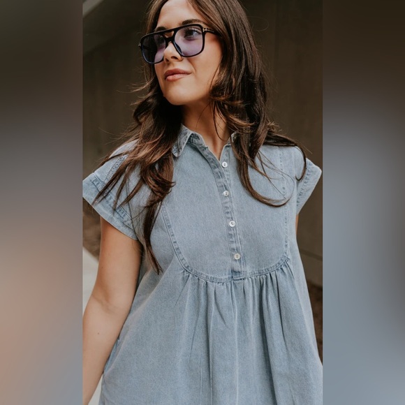 entro Dresses & Skirts - entro Light Blue Denim Mini Dress